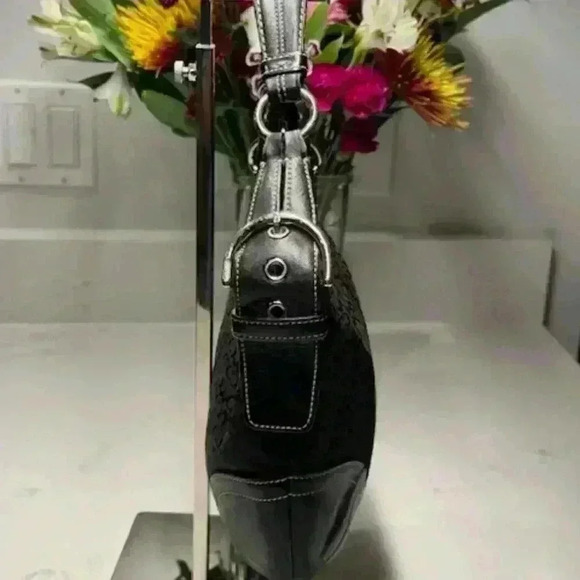 Coach Black Signature Hobo Tote Bag #1460 - Picture 2 of 12